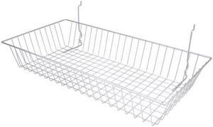 Econoco BSK11-EC 24 x 12 x 4 in. Shallow Basket, Epoxy Chrome - Semigloss
