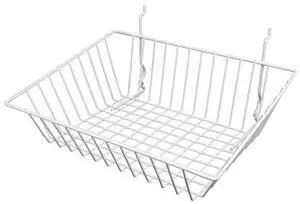 Econoco BSK16-W 15 x 12 x 5 in. Sloping Basket, White - Semigloss