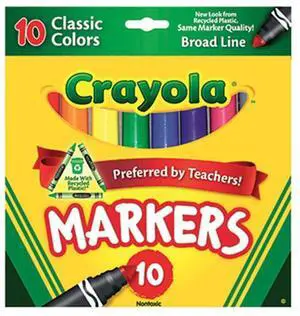 Crayola Broad Line Markers 10Ct Classic Colors Crayola Broad Line Markers 10Ct Classic Colors