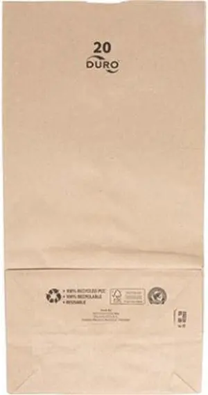 Duro 71020 20 lbs Bulwark Plain Paper Bag - Pack of 400