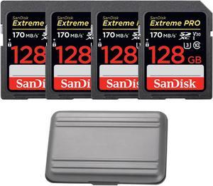 SanDisk 128GB Extreme PRO 170 MB/s UHS-I SDXC Memory Card Bundle with Case