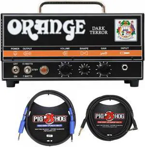 Orange Amps Dark Terror DA15H 15W Compact Tube Amplifier with Cables Bundle