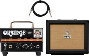 Orange Amps Micro Dark Terror 20W Amp Head with PPC112 60W 1x12 Black Cabinet