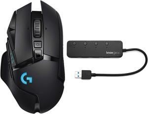 Logitech G502 Light Speed Wireless Gaming Mouse and Knox Gear 4-Port USB 3.0 Hub
