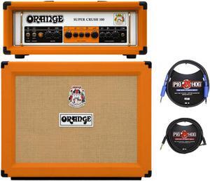 Orange Amps Super Crush 100W Amp Head with PPC212OB 120W 2x12in Cabinet & Cables