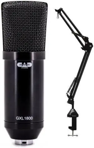 CAD GXL1800 Condenser Microphone Bundle with Knox Gear Desktop Boom Arm Microphone Stand