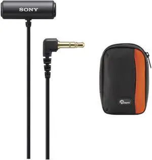 Sony ECM-LV1 Compact Stereo Lavalier Microphone with Case