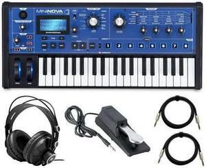 Novation MiniNova Synthesizer with Headphones, Sustain Pedal and TRS Cable