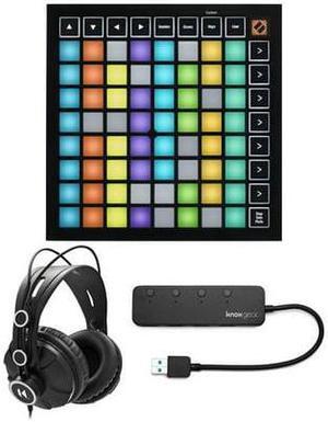 Novation Launchpad Mini MK3 Grid Controller with Headphones and USB Hub