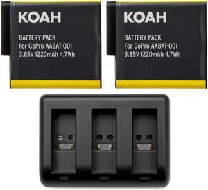 Koah Pro Battery (2-Pack) and Triple USB Charger for GoPro HERO Camerasle