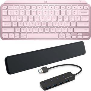 Logitech MX Keys Mini Minimalist Wireless Illuminated Keyboard (Rose) Bundle