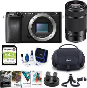 Sony Alpha a6100 APS-C Mirrorless Camera Body and 55-210mm f/4.5-6.3 Lens Bundle