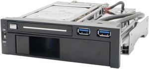 Syba SY-MRA55006 5.25" Bay Tray Less Mobile Rack for 3.5" and 2.5" Sata III HDD with Extra 2 Port USB 3.0, Black/White