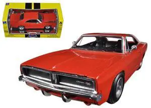 1969 Dodge Charger R/T Orange "Muscle Car Collection" 1/25 Diecast Model Car by New Ray