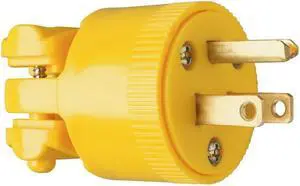Pass & Seymour 4867YCC10 15A 125V Yellow Heavy Duty Vinyl Construction Plug