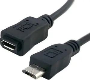 Micro USB 2.0 Type B 5Pin Male to Micro USB Female Extension Cable 1.64ft Full Pin Connected for Tablet & Phone & MHL & OTG Extension