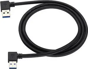 Left & Right Angle USB 3.0 A Male Extender Cable90 Degree USB 3.0 A Male to A Male Data Transfer and Charging Connector Cable for USB Keyboard Mouse Flash Drive Hard Drive.(1M/3ft-Black)