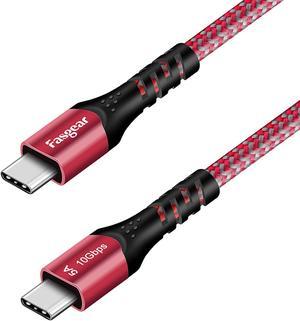 Fasgear USB C to USB C Cable, 6ft 10Gbps USB 3.1 Gen 2 Type C 100W Fast Charge Cord 5A Power Delivery,4K@60Hz Video Output,Compatible for Oculus Quest,MacBook,Matebook,T5 LaCie SSD,Hard Drives (Red)