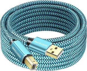 Printer Cable 30FT USB Printer Cord 2.0 Type A Male to B Male Cable Scanner Cord High Speed Compatible with HP Canon Dell Epson Lexmark Xerox Samsung and More (Blue)