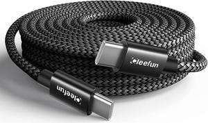 Long USB C to USB C Cable [ 16ft/5m ], CLEEFUN USB Type C to Type C Fast Charging Cable PD 60W Charger Cord Compatible with Samsung Galaxy S21 S21+ S21 Ultra, Pixel, Switch and Other USB C Device