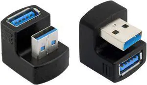 USB Type A to Type A Adapter Up & Down Angled USB 3.0 Adapter A Male to Female Extension 180 Degree 5Gbps