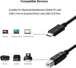 Printer Cable to Computer USB C Printer Cable Compatible with Microsoft Surface Go 2,Surface Laptop Go,Surface Laptop 4,Surface Pro 7,Surface Book 3 for HP,Canon,Brother,Epson,Samsung, Xerox,Dell