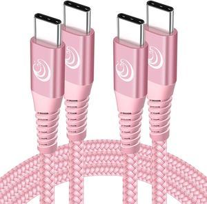 USB C to USB C Cable, 2Pack 60W Type C to Type C Cable, USB C Cable 6ft USBC to USBC Fast Charging Cable for MacBook Air/Pro, iPad Pro 2020/2018, iPad Air 4, Samsung Galaxy S21/S20/Note20, etc-Pink