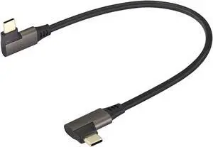 90 Degree USB 3.1 Type C Cable Right & Left Angled 3.1 USB Type C Male 4K@60Hz Gen 2 Extension Cable Supports Charging Data Audio Video Cable for Laptop & Tablet & Mobile Phone.(0.3M/1Ft)