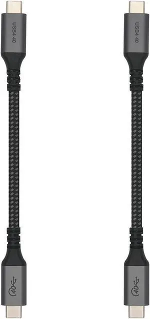 Vebner 6-Inch Extra Short USB4 Cable - 40Gbps Supports 100W (20V, 5A) Charging - Compatible with Thunderbolt 3 and USB-C (2-Pack)