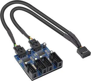 Motherboard USB 9 Pin Header Hub Male 1 to 2/4 Female USB 2.0 Splitter Motherboard USB 9 Pin Header Hub Male 1 to 2/4 Female USB 2.0 Splitter