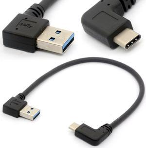 90 Degree USB C Cable USB 3.0 A to USB Type C Left/Right Angle Data Sync & Charge Cord USB-C Converter Adapter (90°TypeC-3.0 Right)