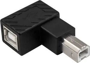 USB B 2.0 Adapter USB 2.0 Type-B Printer Cable Adapter Left Angle USB B 2.0 Male to Female Adapter for Printer Short Extension Cable for Printer Scanner Mobile HDD and More