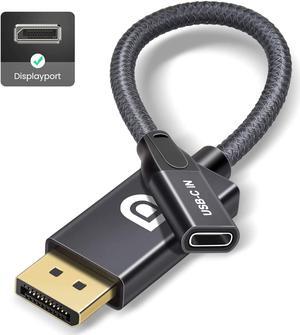 USB C Female to DisplayPort Male Cable Adapter USB Type C 3.1 Input to DP Ouput Converter 4K 60Hz USBC Thunderbolt 3 Adapter for New MacBook Pro Mac Air Chromebook Pixel and More
