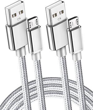 2 Pack 6.5 Ft Extra Long 2.1A Rapid Micro USB Cable for Quick Fast Charging  Galaxy S7 Edge/S6/S5 Note 5/4 LG G4 Motorola Moto E5 G5 Play PS4 Controller Android Phone and Tablet HTC