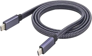 Braided Flat 3.1 Extension Cable - 4K@60Hz Type C Male to Male Connector - Supports Charging, Data, Audio, Video - Compatible with Samsung S10, S9+, S8, MacBook (1M-M/M) Braided Flat 3.1 Extension Cable - 4K@60Hz Type C Male to Male Connector - Supports Charging, Data, Audio, Video - Compatible with Samsung S10, S9+, S8, MacBook (1M-M/M)