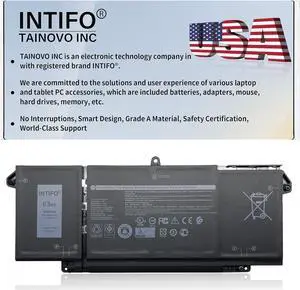 INTIFO 63Wh 7FMXV Laptop Battery Compatible with Dell Latitude 5320 7320 7420 7520 Series Notebook TN2GY 4M1JN 1PP63 9JM71 HDGJ8 MHR4G [15.2V 63Wh 4-Cell]