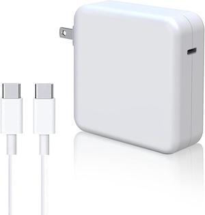 Replacement for Mac Book Pro Charger, 87W USB C Air Charger Power Adapter Compatible with MacBook Pro 13,15 inch, New Mac Air 13 inch 2018-2020, iPad Pro 12.9, 11 and Other USB C Devices