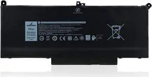 Amanda F3YGT Battery Replacement for Dell Latitude 12 7000 7280 7290/13 7000 7380 7390/14 7000 7480 7490 Series DM3WC 0DM3WC 2X39G 7.6V 60Wh 4-Cell