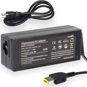 65W Charger Square Tip Power Adapter for ThinkPad IdeaPad Yoga Edge X1 Carbon Helix Power Supply Cord