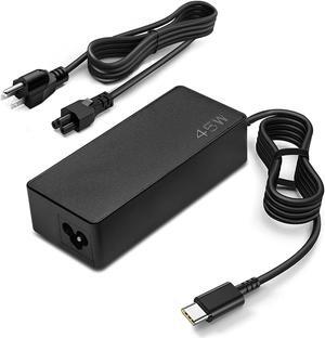 45W USB C Type-C Adapter Laptop Charger Fit for Lenovo Chromebook c330 s330 c340 s340 100e 300e 500e Series, ThinkPad T480 T480s T580 T580s E480 E580 GX20M33579 4X20E75131Adapter Power Supply Cord