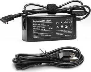 65W 19V 3.42A AC Charger Replace for Acer Chromebook R11 11 13 14 15 CB3-431 C738T CB5-132T CB3-531 CB3-532 C720 C740 C810 CB3 Iconia W700 W700P fit PA-1450-26 A11-065N1A N15Q9 N16P1 N15Q8 Power Cord