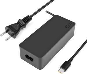 2 Prong 65w USB-C Charger for ThinkPad X1 Carbon Gen 9, X1 Yoga Gen 6 ThinkPad T15 T14 P14s P15s e14 15 l14 l15 gen 2 t490 t490s t495 t495s t590 l490 l590 e490 e495 e590 e595