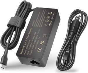 65W 45W USB Type C Laptop Charger for Lenovo Chromebook C330 S330 C340 S340 100e ThinkPad T480 T480s T570 T580 E580 T490 ADLX65YDC2A Yoga C930 C940 720, for HP Dell USB-C Power Cord