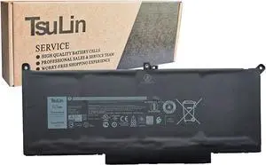 TsuLin F3YGT Laptop Battery Compatible with Dell Latitude 7480 7490 7280 7290 7380 7390 Series 0DM3WC DM3WC 2X39G 7.6V 60Wh 7500mAh