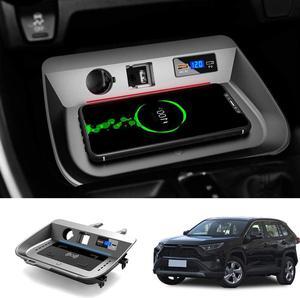 Car Wireless Charger Mount fit for Toyota RAV4 2019-2024,QC 3.0 Fast Charging Compatible with iPhone,,Qi WPC Qi 3.0 Wireless Charging,2 USB Port 36W Wireless Charger Pad