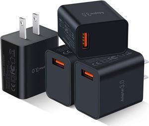 Fast Charge 3.0 USB Wall Charger [4-Pack] 5V 3A Fast Charging Block 18W QC Power Adapter for Wireless Charger Stand, Compatible with iPhone 14 Pro Max Samsung Galaxy S23 Ultra 22 21 20 A03s