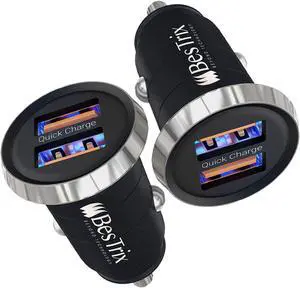 Car Charger Quick Charge 4.0 Dual USB 5A/30W Fast Car USB Charger Adapter 3A + Smart IC 2.4A - Compatible with Any iPhone/iPad/Samsung Galaxy S10 S9 S8 S7 S6 Note LG Nexus by BESTRIX (x2)