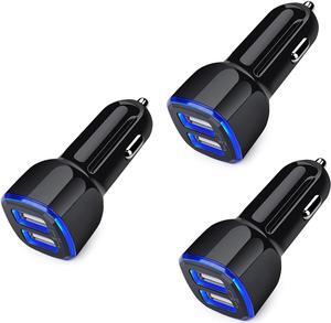 Car Charger for iPhone, 3Pack 2.4A Dual Port Fast Charge Car Lighter USB Adapter Car Plug Charger for iPhone 15 14 13 12 11 Pro Max SE XR XS X 8 7 6,Samsung Galaxy S23 S22 S21 S20 S10 S9 S8 S7,Android