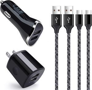 USB Type C Charger Cable for Moto Motorola G Power G Stylus G Play Pure 2024 Edge Razr G7 G8 G9 Plus Play One Z4 Z3 X4,Samsung S23 S22 S21 S20 S10e S10 S9,Car Charger Wall Adapter+Fast Charging Cord