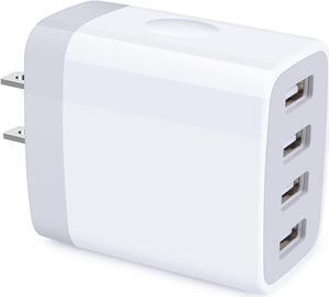 iPhone 12 Charger Box Fast Charging 4.8A Multi Port USB Charger Wall Plug Power Adapter Charging Block Cube Brick for iPhone 15/14/SE/13/12/11 Pro Max, Samsung Galaxy S23 S22 S21 Ultra S20 S10 Note 20